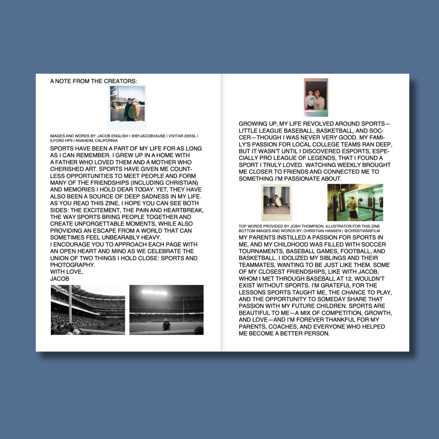 "SPORTS" Zine - January /// 001